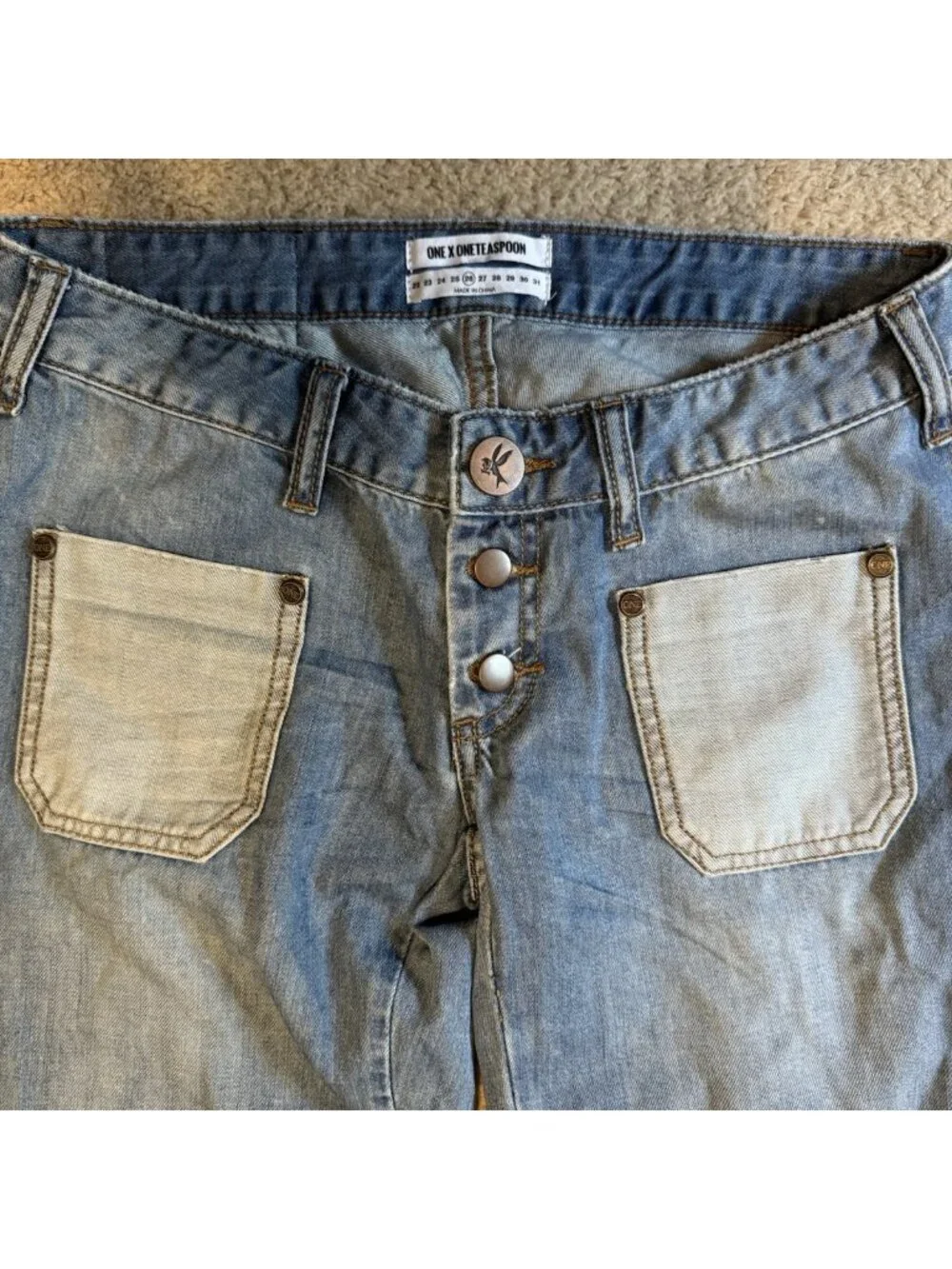 One x OneTeaspoon Womens Westenders Low Waisted Wide Leg Jeans NWOT Size 26